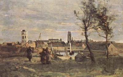 Jean Baptiste Camille  Corot Dunkerque (mk11) Norge oil painting art